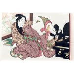 Keisai Eisen (1790 - 1848), Przed lustrem, z serii: 12 przedstawień shunga, wyd. I-shū-kankōka, Tokio/Japonia, 1974 r.
