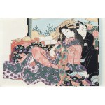 Keisai Eisen (1790 - 1848), Dwie poduszki, z serii: 12 przedstawień shunga, wyd. I-shū-kankōka, Tokio/Japonia, 1974 r.