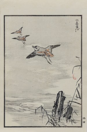 Kōno Bairei (1844-1895), Brodziec, wyd. Ōkura Magobei, Tokio/Japonia, 1881 r.