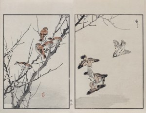 Kōno Bairei (1844-1895), Wróble, wyd. Ōkura Magobei, Tokio/Japonia, 1881 r.