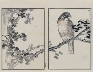 Kōno Bairei (1844-1895), Kania na gałęzi miłorzębu, wyd. Ōkura Magobei, Tokio/Japonia, 1881 r.