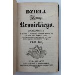 The Works of Ignacy Krasicki, Volumes III, IV, V, VI (Supplements), Warsaw, 1830–1832.