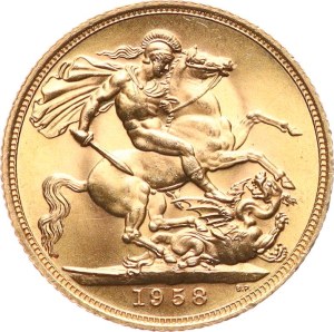 Velká Británie, Elizabeth II. 1952-2022. - Sovereign 1958, KM-908.