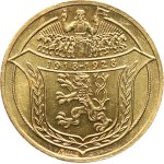 Španiel O., 1928. - Gold medal "I am minted from Czech metal" for the 10th anniversary of the Czech Republic. The 10th anniversary of the Czechoslovak Republic in a weight of 4 ducats, Au 986, hallmark, 13,96 g.