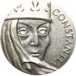 ČNS, Brno Branch. - Zeman K., 1989. - Constantia, portrait with a crown on the right / portal of the Porta Coeli Monastery. - Ag 900, hallmark, 42 mm, 53,97 g, FM-A5/17A.