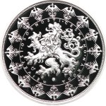 Oppl. V. - Jan Ámos Komenský, portrait slightly left, dated 1592-1670 / Czech lion, eagle. - Ag 999, hallmark, 40 mm, 29,19 g, capsule.