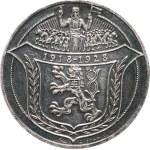 Španiel O., 1928. - I am minted from Czech metal (10th anniversary of the republic 1928). - Ag 987, hallmark, 34 mm, patina.