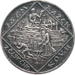 Španiel O., 1928. - I am minted from Czech metal (10th anniversary of the republic 1928). - Ag 987, hallmark, 34 mm, patina.