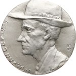 Teplý B., 1991. - Jan Čep. - Portrait in a hat on the left, dated 1902-1974. - Ag 925, hallmark, 40 mm, 28,29 g, single piece.