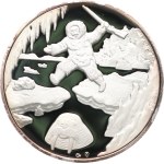 Zeman K. - Eskymo Welzl. - Head with a cap and cigar on the front / polar explorer on a bush, walrus head - Ag 999, hallmark, 50 mm, 42,02 g, ZK-157, capsule.