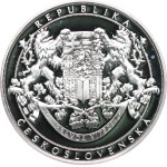 Oppl. V, 2017. - TGM on horseback slightly left, in the background the castle in Lány / large state emblem. - Ag 999, hallmark, 40 mm, 20 g, capsule.