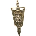 Czechoslovakia. - Commemorative badge "MUKL", sword, state emblem, 48.89, gilt on the reverse No. 6234, 12,5 x 30 mm, on a screw with nut.