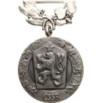 Czechoslovakia. - Medal for Merit for the Defence of the Fatherland II. vyd. Czechoslovakia, VM-43. - Ag 925, manufacturer MK, without ribbon.