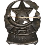 Czechoslovakia. - The Best Worker of the Ministry of National Defence 1958 - Ag 925, hallmarked, numbered 598, 36,5 x 45 mm, enamelled on clasp, min. Zukov.