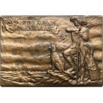 Czechoslovakia. - SVAZARM, Ready to defend the homeland b.l. (not awarded). - Figure of Choda with a wolf in the landscape on the left / emblem of Svazarm, lime branch. Kulhánek.