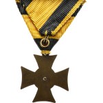 Austria-Hungary, FJI 1848-1916 - Military service badge for officers - Cross for 25 years of service, 1st Edition 1849-1867 - Marko-365a, original ribbon.