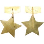 Dolní Rožínka - Uranium Mines, Best Worker and Exemplary Worker, stars on a hanger, 34 x 47 mm, on a needle, 2 pcs.