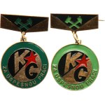 Kladno. - Mine Klement Gottwald, For successful work, 25 x 40 mm and 25,5 x 43 mm, on a hanger, on a clasp, variants, 2 pcs.