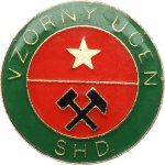 Most. - Exemplary Apprentice of SHD (North Bohemian Brown Coal Mines), gilded, 35 mm, on a clasp.