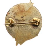 Ostrava OKR. - Member of the Socialist Labour Brigade, gilt bronze, 24,5 x 25 mm, enamelled, on a clasp, min. MK.