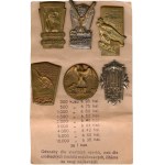 Offer letter of fy. Karnet and Kyselý with six Sokol badges.