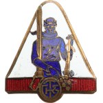 Czechoslovakia, First Republic 1918-1938 - Czechoslovak Tourist Club, skiing section - Enamelled, 27 x 29 mm, manufacturer K. Špánek Praha, minor enamel defects.