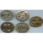 Austria-Hungary - Sokol belt buckles - Old Art Nouveau types (3x), Sokol cavalry, Slovak Sokol, 5 pcs in total, various.