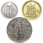 Antonín Štěpánek / "10", hop branches. - Ponikl. Zn, 30 mm + HB / 10 roses. - Ms, 24 mm + HB / 1 rose. - Al, 21 mm.