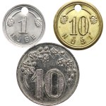 Antonín Štěpánek / "10", hop branches. - Ponikl. Zn, 30 mm + HB / 10 roses. - Ms, 24 mm + HB / 1 rose. - Al, 21 mm.