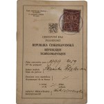 Czechoslovakia, First Republic 1918-1938 - Passport model 1921B (small stars - staples), CS-FR, issued in Olomouc on 14 July 1922, extended until 1926. State Printing House in Prague, without grey-green cover.