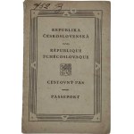 Czechoslovakia, First Republic 1918-1938 - Passport model 1921B (small stars - staples), Slovak version, CS-FR, issued in Bratislava at the Austrian Consulate on 10 February 1923. Štátná tlačiareň in Prague, torn out sheet with photograph.