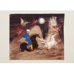 Jozef Wilkoń (b. 1930), About Prince Ibrahim and the beautiful Sinedhur (signed postcard), 2009
