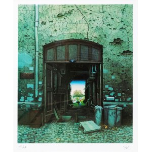 Jacek Yerka (b. 1952), Paradise in the courtyard