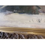 MARIAN KLAKLIK, PEINTURE PODGÓRZE PAYSAGE, HUILE SUR CARTON, SIGNÉE