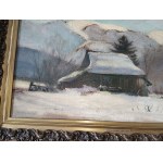 MARIAN KLAKLIK, PEINTURE PODGÓRZE PAYSAGE, HUILE SUR CARTON, SIGNÉE