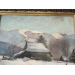 MARIAN KLAKLIK, PEINTURE PODGÓRZE PAYSAGE, HUILE SUR CARTON, SIGNÉE