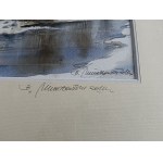 BARTŁOMIEJ MICHAŁOWSKI, PEINTURE À L'AQUARELLE, RIVIÈRE, SIGNÉE B. MICHAŁOWSKI 2014