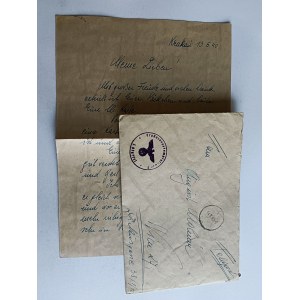 KOPERTA Z PISMEM W ŚRODKU STEMPEL SWASTYKA 1940 R, KRAKÓW KRAKAU