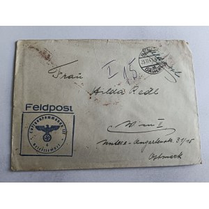 ENVELOPPE TIMBRE À CROIX GAMMÉE, 1941, WIEN, VIENNE