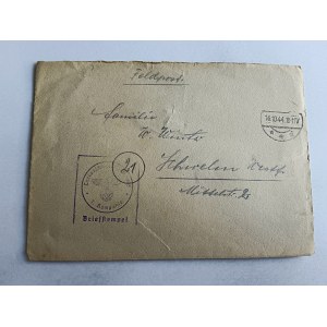 KOPERTA STEMPEL SWASTYKA, 1944 R