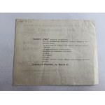 CONTRIBUTION RECEIPT VESTA BANK MUTUAL INSURANCE POZNAŃ 1931, JAWORZNO AZOT S.A.