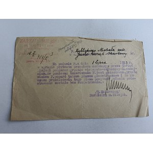 VOUCHER PSIMO WILEJKA MAGISTRAT 1933
