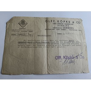 PISMO LV LEMBERG 1943 R OLFF KOPKE HAMBURG