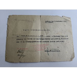 PISMO LWÓW LEMBERG SAGAŃSKI 1943 R