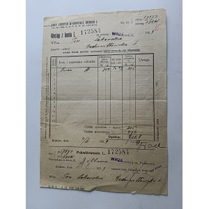REÇU D'EXTRAIT DE COMPTE KRAKOW 1929