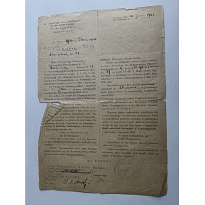 KRAKAU LEASE REVOCATION 1941, SWASTIKA STAMP, INTERRUPTED IN THE MIDDLE