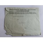 ENVELOPE WARSAW CHEMICAL-ANALYTICAL AND BACTERIOLOGICAL LABORATORY