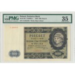 500 złotych 1940 - A 13... - Niewyłapany Falsyfikat Londyński - PIĘKNY i RZADKI