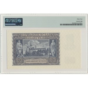 20 złotych 1940 - bez oznaczenia serii i numeracji - PMG 64