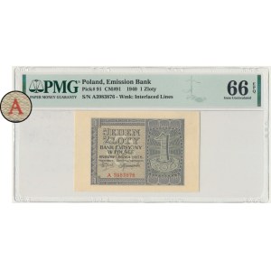 1 złotych 1940 - A - PMG 66 EPQ